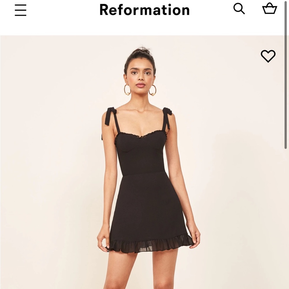 Reformation Christine Dress (Black, Size 8)